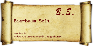 Bierbaum Solt névjegykártya